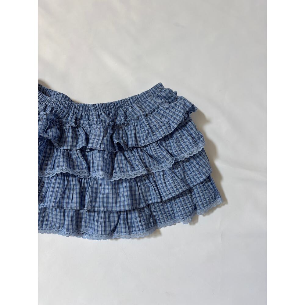 Aritzia Sunday Best NWT Theo Poplin Skort Size Small Blue Ruffles - Picture 4 of 13